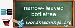 WordMeaning blackboard for narrow-leaved bottletree